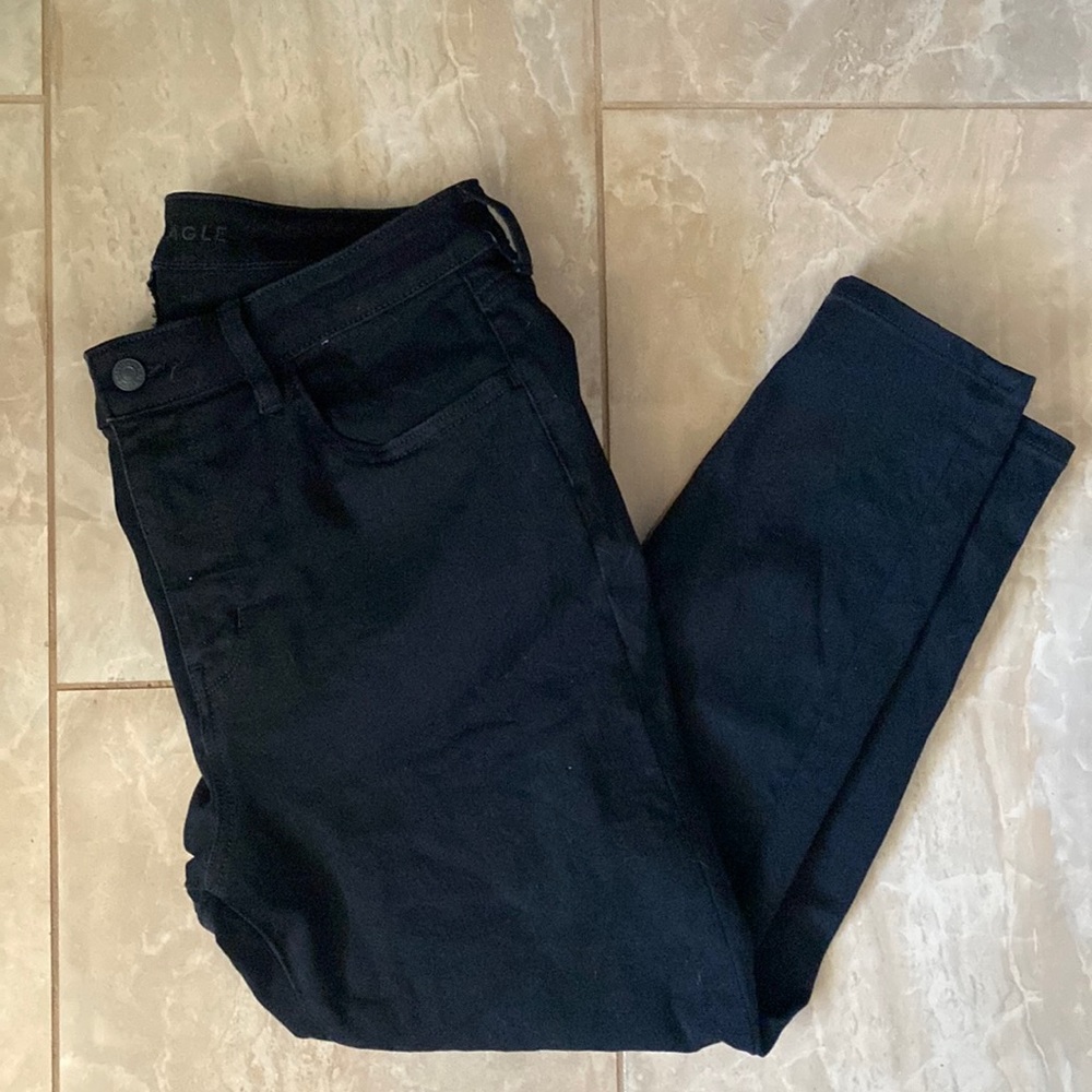 American Eagle Dream Stretch Black Hi-Rise Jegging Size 14 X-Short NWOT